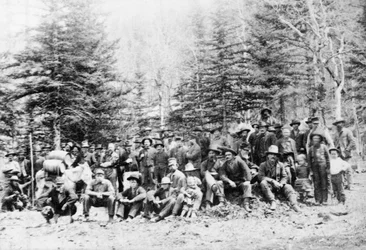 Bergleute in einem Bergbau-Camp in Colorado